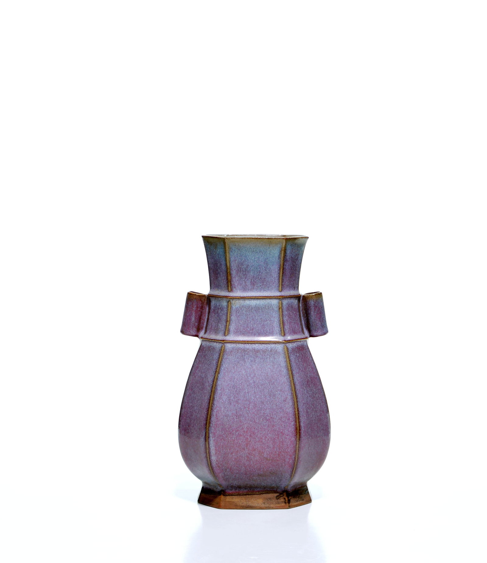 Chinese Flambe-Glazed Hexagonal Vase - 5