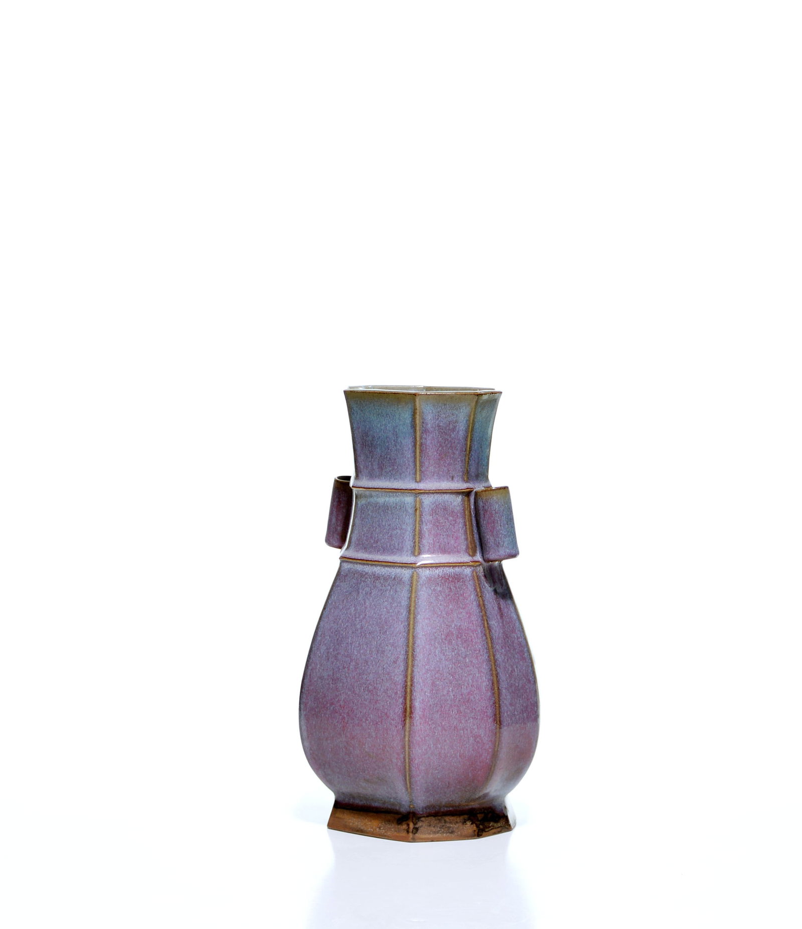 Chinese Flambe-Glazed Hexagonal Vase - 6