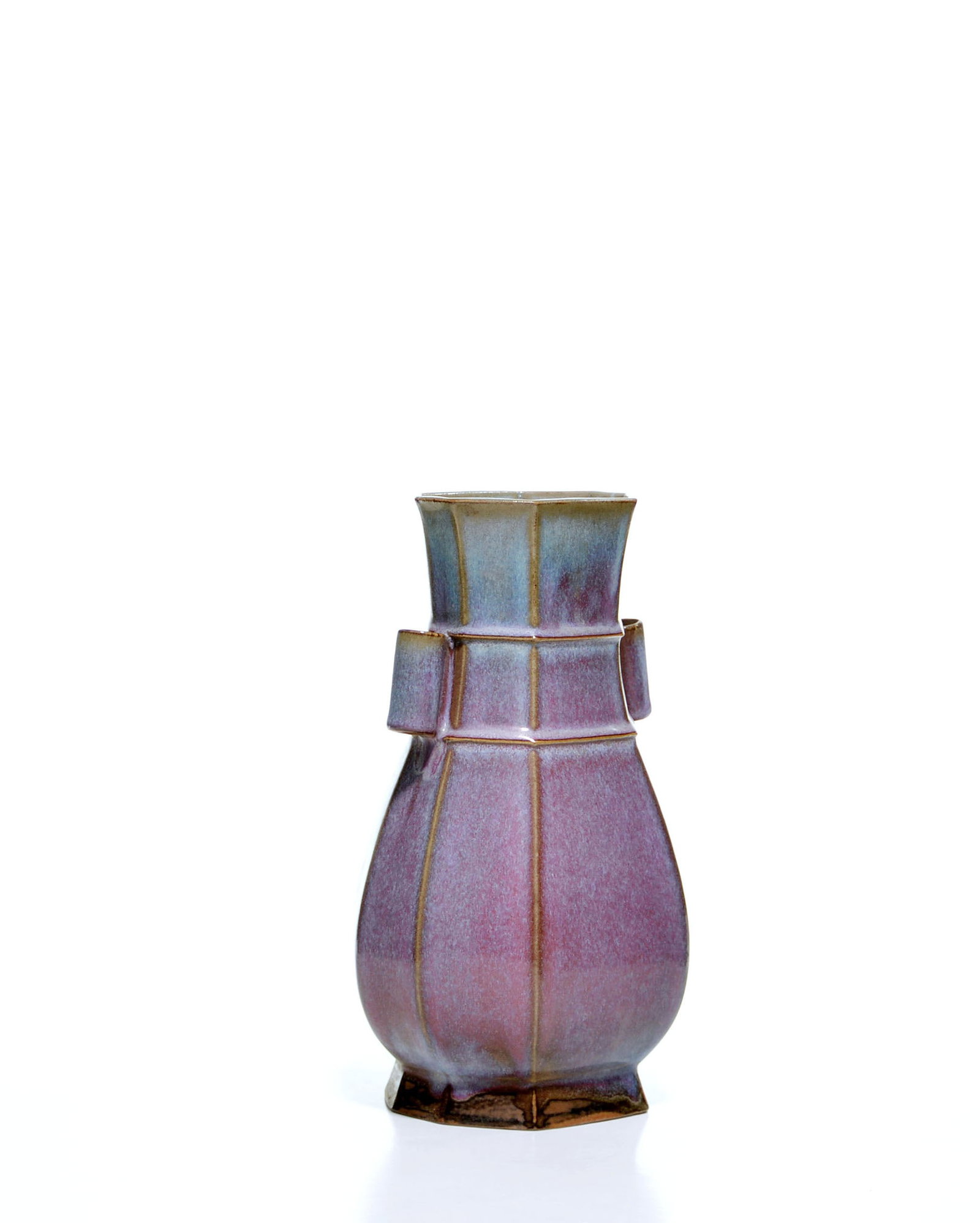 Chinese Flambe-Glazed Hexagonal Vase - 7