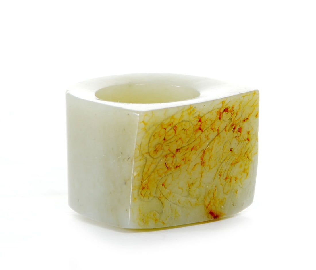 Chinese Carved Jade Archer's Ring - 6