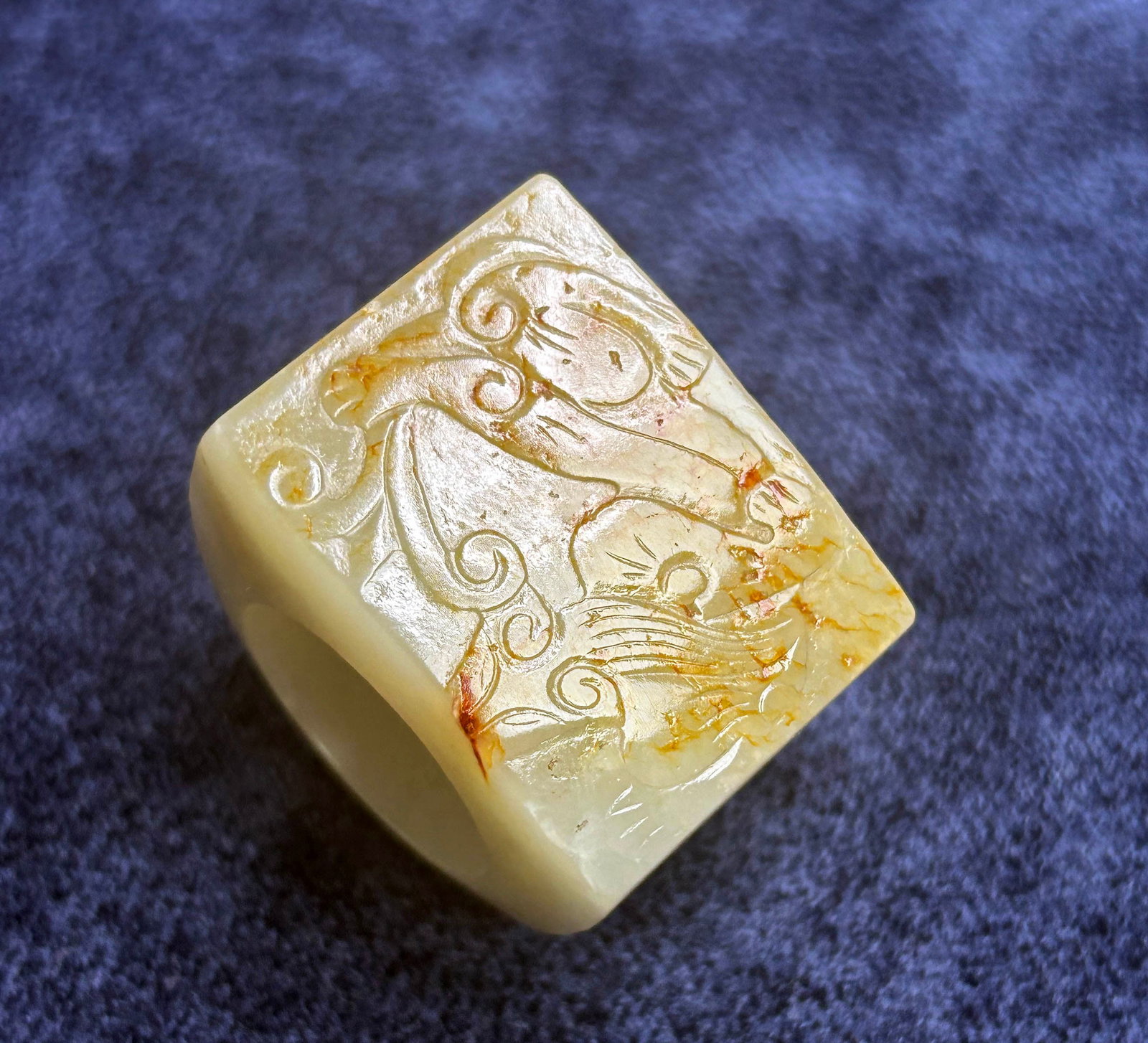 Chinese Carved Jade Archer's Ring - 8
