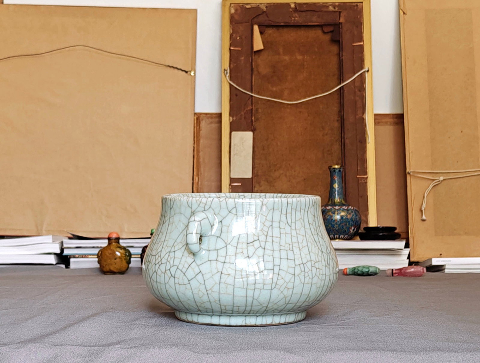Chinese Crackle-Glazed Censer - 9