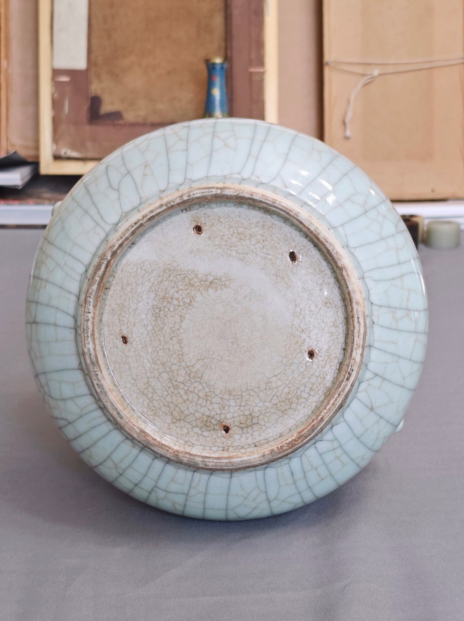Chinese Crackle-Glazed Censer - 14