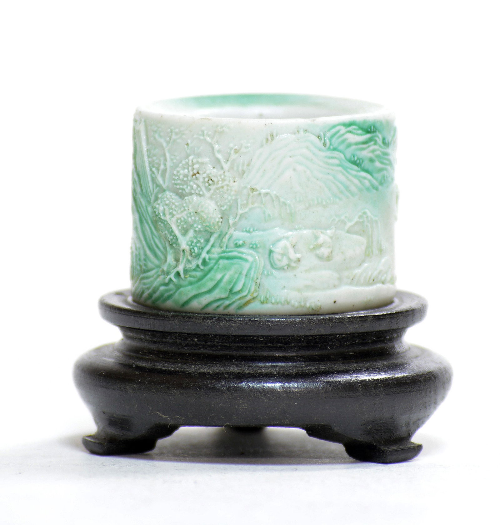 Chinese Ceramic Archer Ring: D: 1 inch
