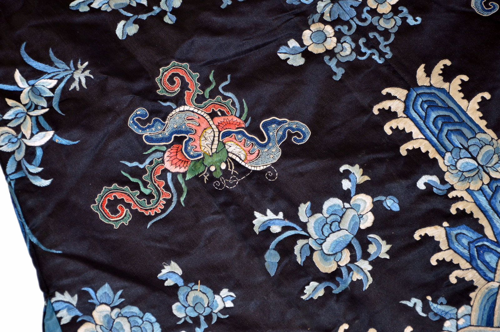 Chinese Embroidered Silk Robe - 13