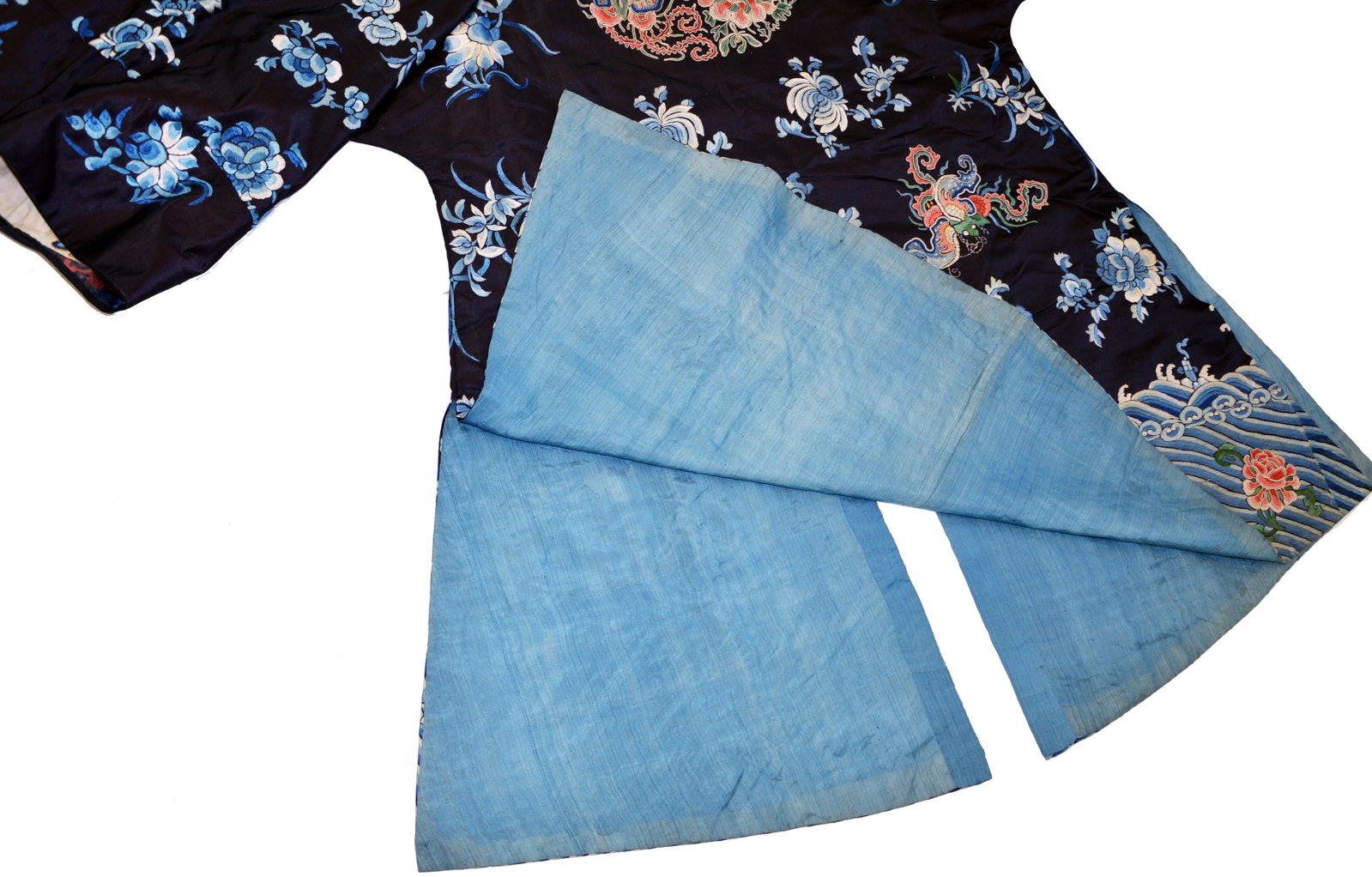 Chinese Embroidered Silk Robe - 16