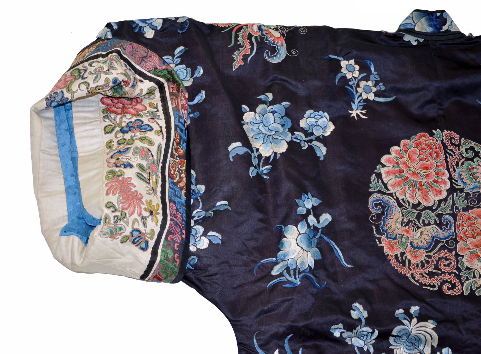 Chinese Embroidered Silk Robe - 17