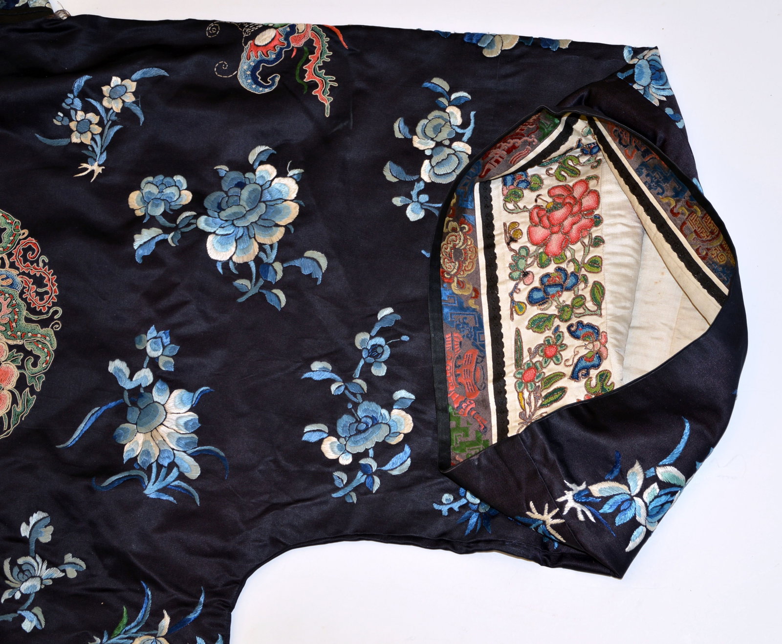 Chinese Embroidered Silk Robe - 18