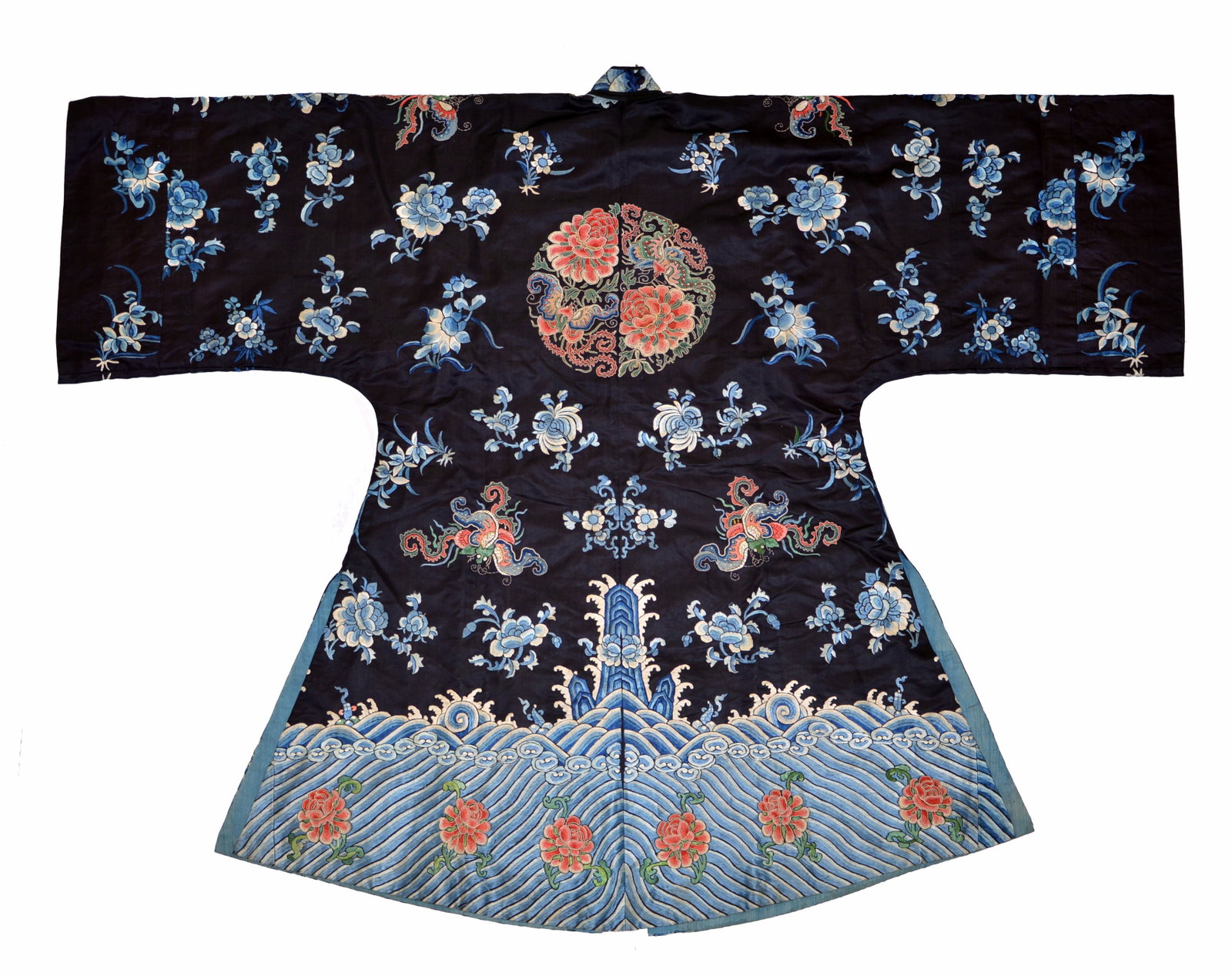 Chinese Embroidered Silk Robe - 2