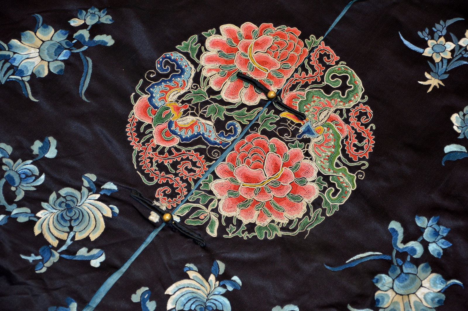 Chinese Embroidered Silk Robe - 3