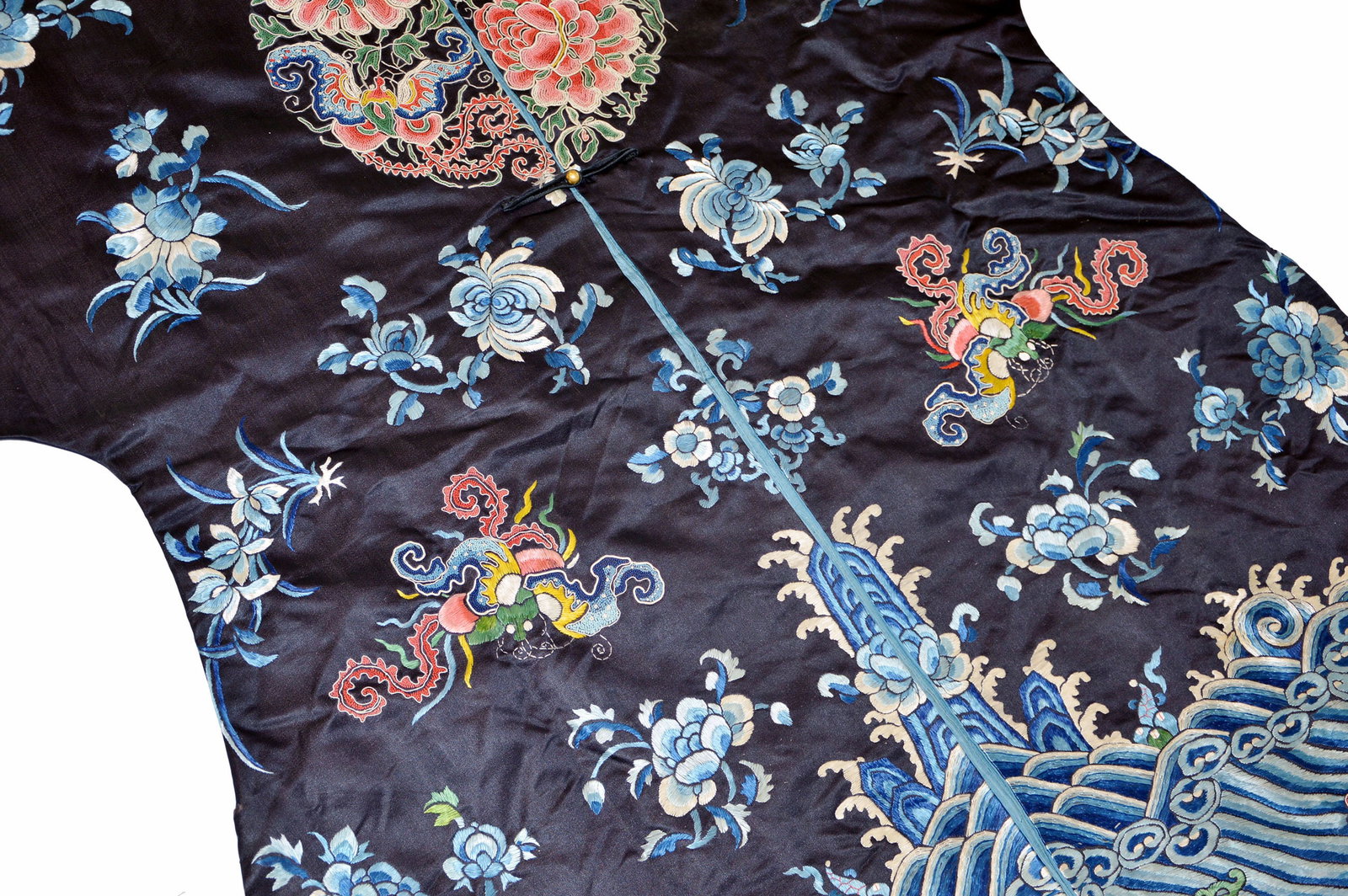 Chinese Embroidered Silk Robe - 5