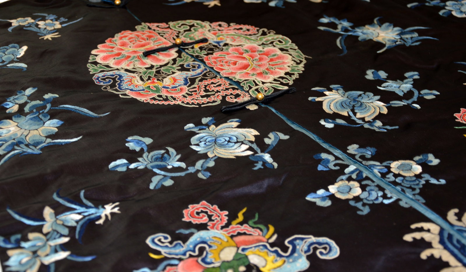 Chinese Embroidered Silk Robe - 8