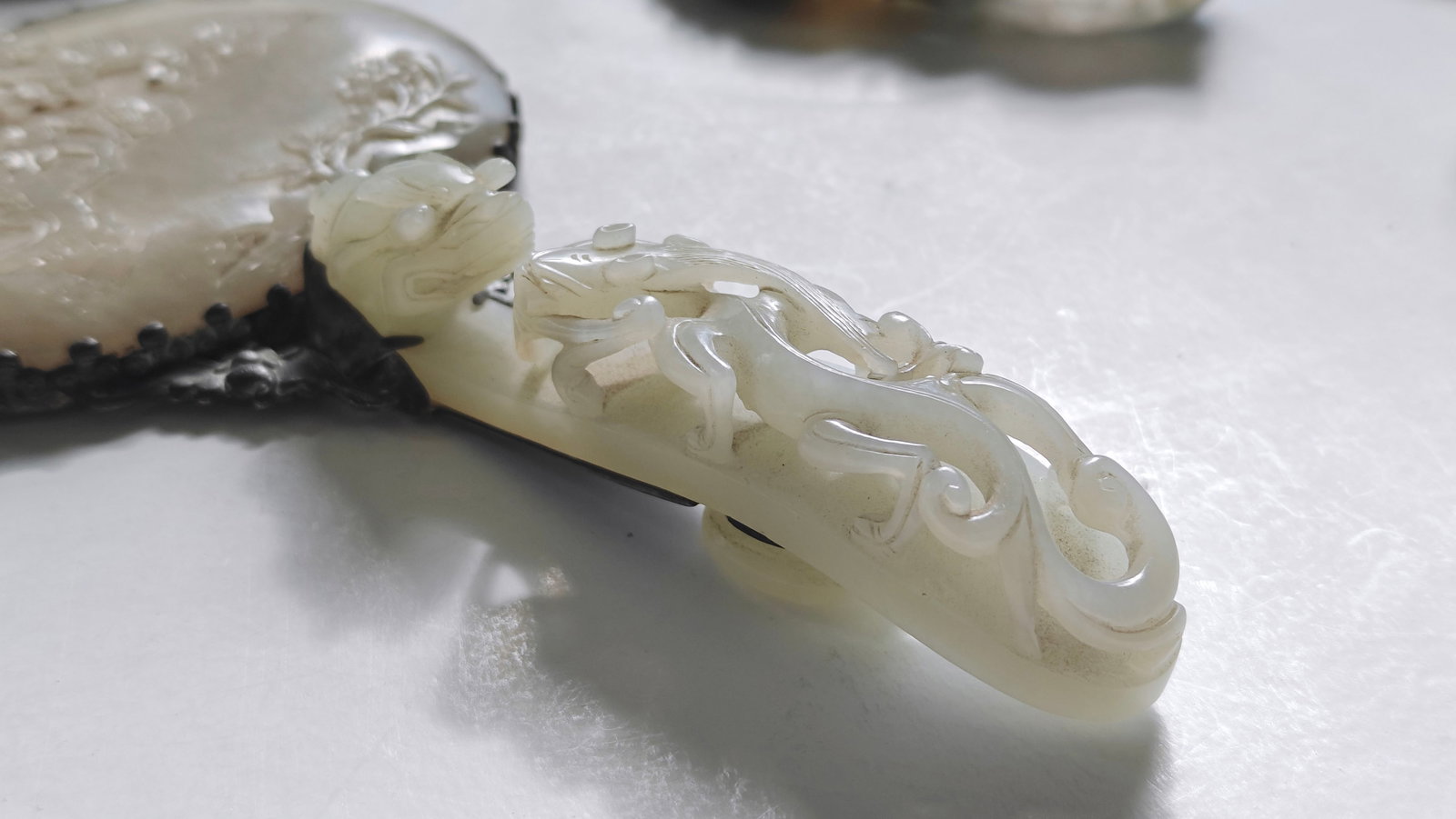 Chinese Jade-Mounted Hand Mirror - 11