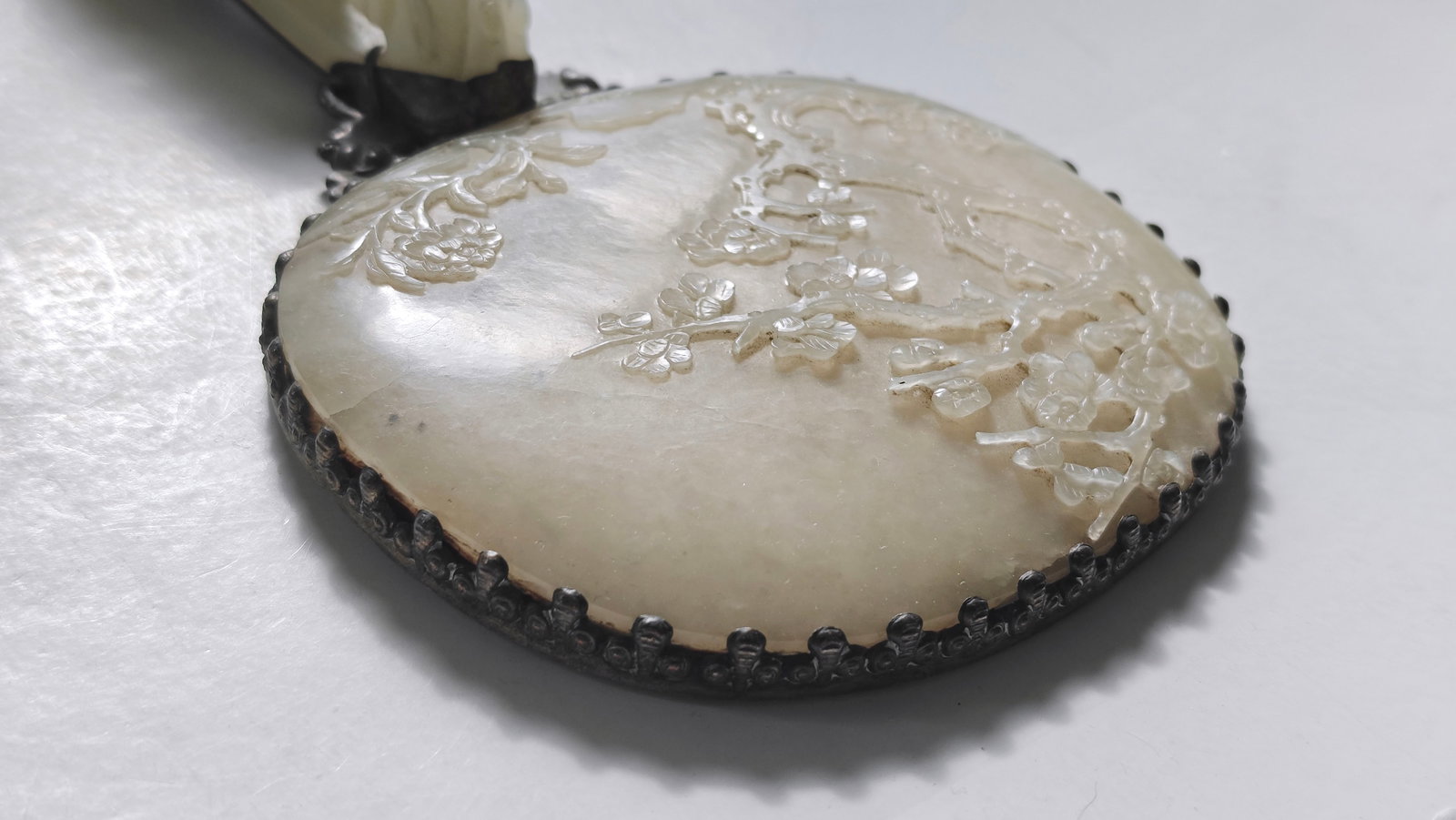 Chinese Jade-Mounted Hand Mirror - 15