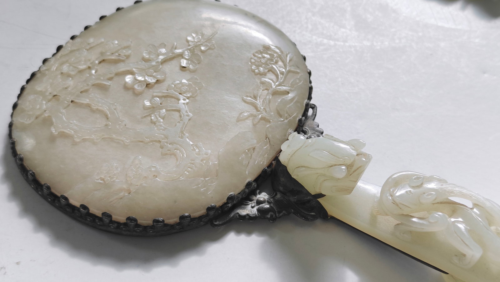 Chinese Jade-Mounted Hand Mirror - 16