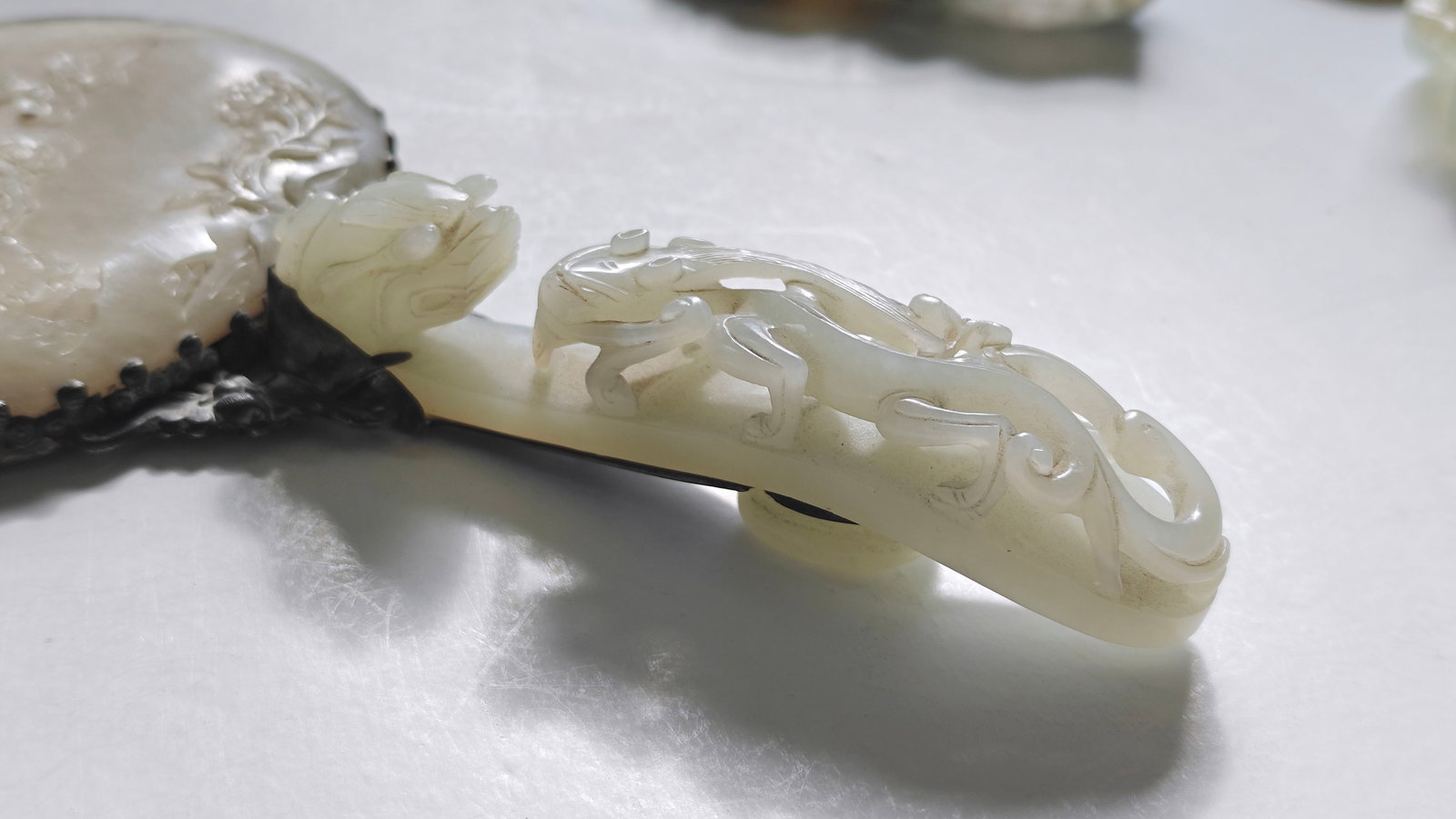 Chinese Jade-Mounted Hand Mirror - 17