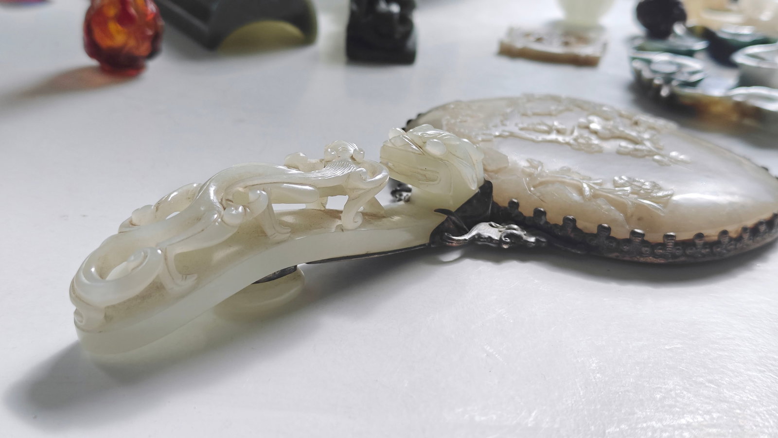 Chinese Jade-Mounted Hand Mirror - 18