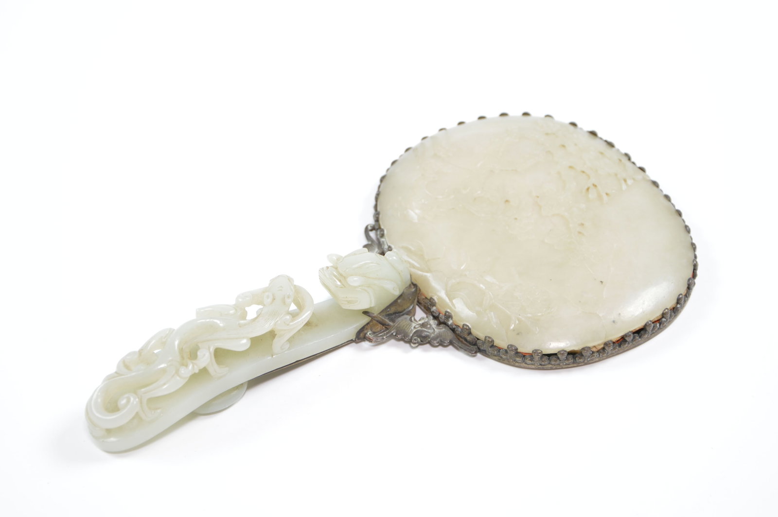 Chinese Jade-Mounted Hand Mirror - 2