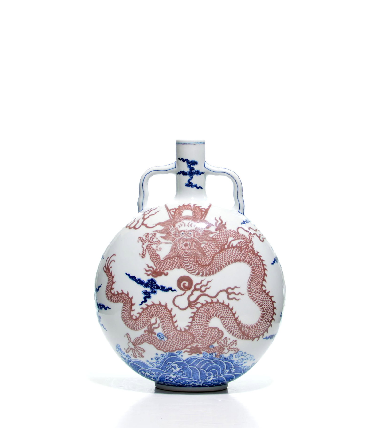 Fine Chinese Copper-Red Dragon Moon Flask Vase (1 of 16)