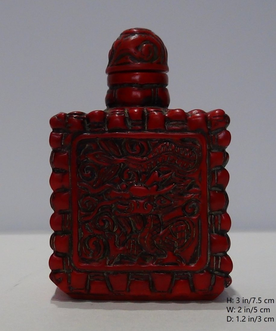 Chinese Antique Deep-Red Square Snuff Bottle (1 of 10)