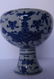 Chinese Vintage Whit Blue High-leg Bowl - 2