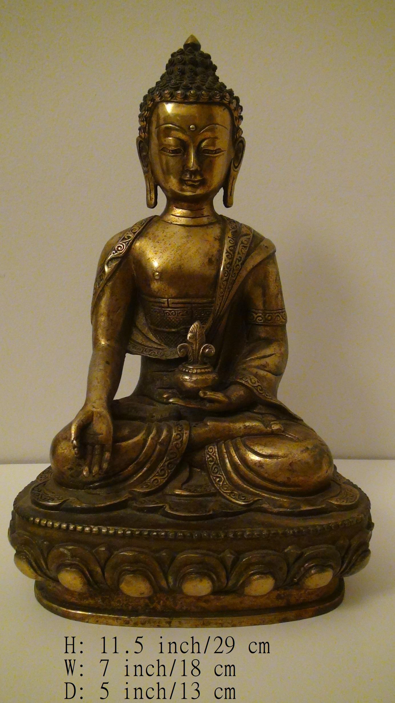 Vintage Chinese Antique Bronze Buddhaist Status: H: 11.5 inch/29 cm W: 7 inch/18 cm D: 5 inch/13 cm. Handy sculptured.