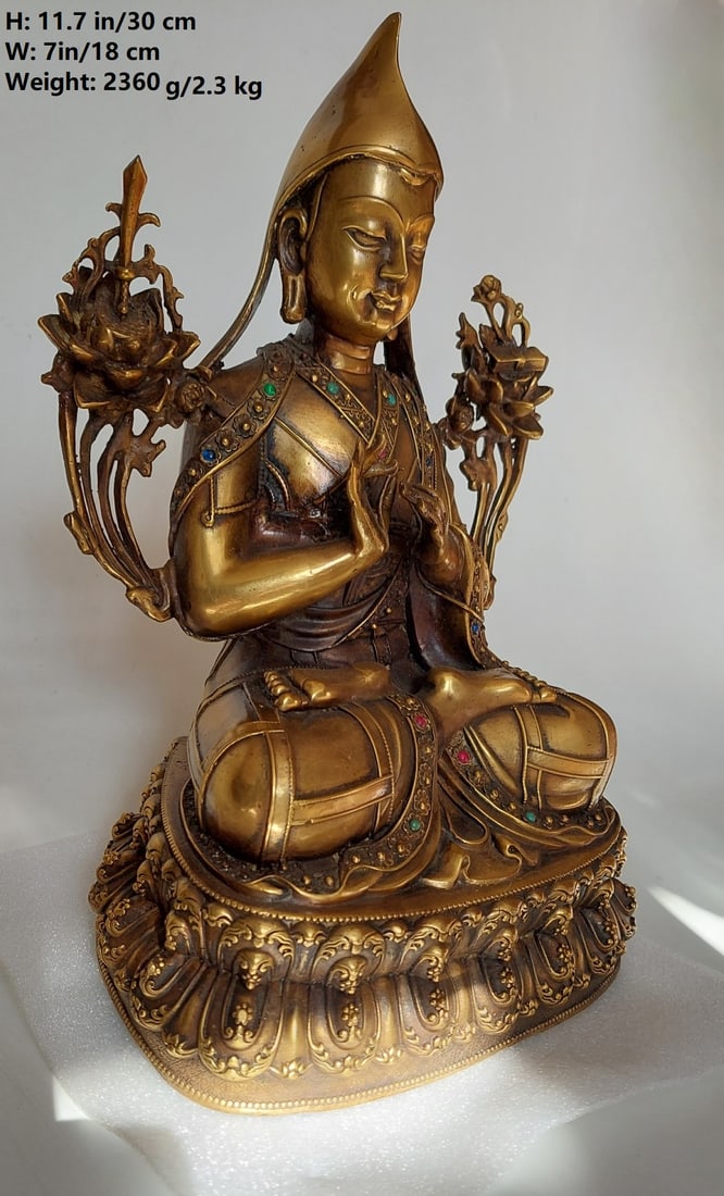 CHINESE ANTIQUE GILT BRONZE BUDDA STATUE (1 of 14)