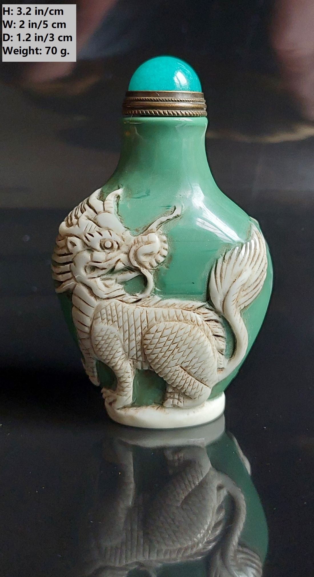 CHINESE ANTIQUE PEKING GLASS OVERLAID HAND CARVED ELEPHONE AND KYLIN: THIS ITEM H: 3.2 in/cm W: 2 in/5 cm D: 1.2 in/3 cm Weight: 70 g. FEATURES 1. Overlaid an elephant and Kylin. 2. In traditional Chinese culture, elephant symbolizes great future in carrer and being abl