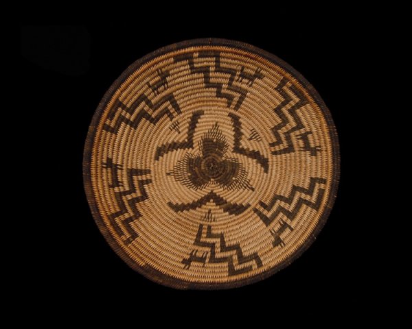 An Apache pictorial tray, last quarter of the 19th