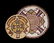 516: A pair of Hopi polychrome basketry plaques, second