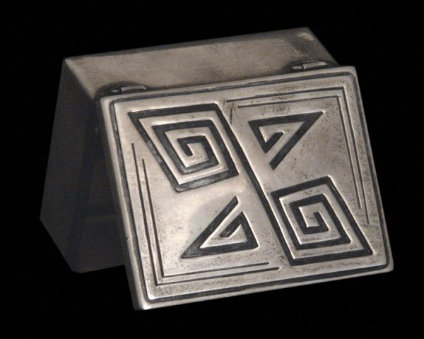 A Hopi silver box, third quarter of the 20th centu