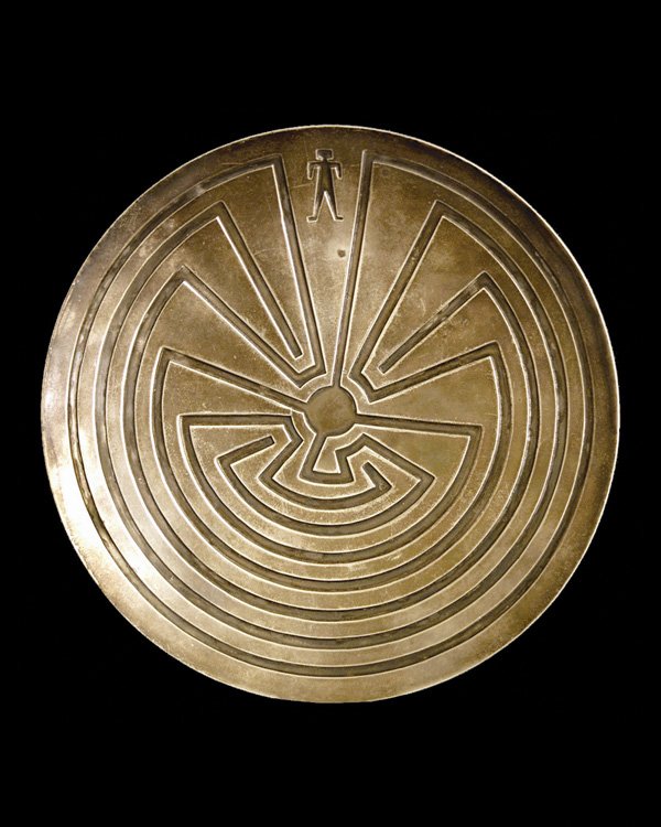 A Hopi silver dish, mid 20th century. A shallow di