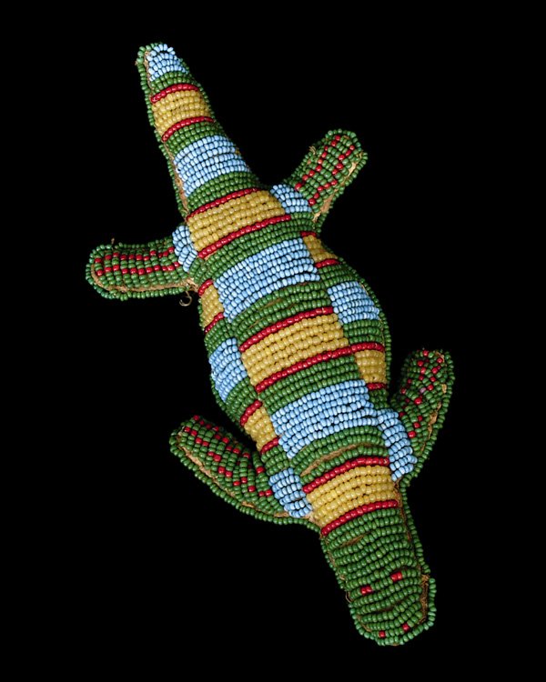 A Sioux beaded umbilical fetish, last quarter of t