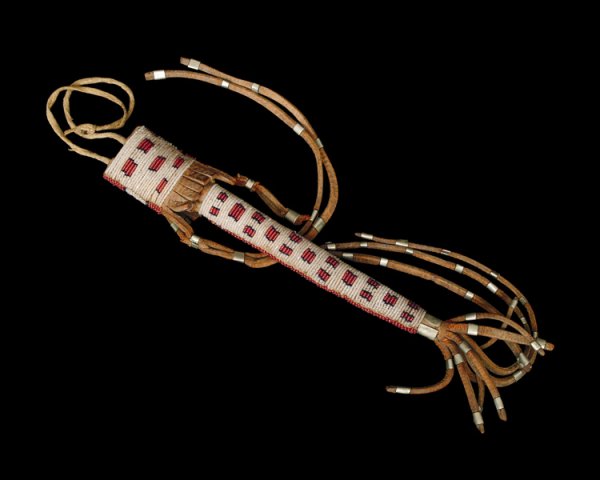 A Kiowa beaded awl case, last quarter of the 19th