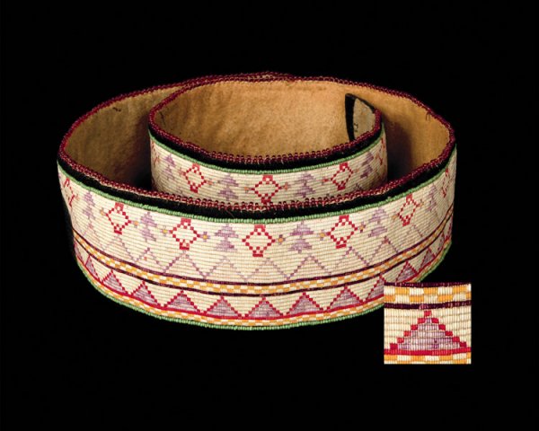 An Athapaskan quilled belt, 20th century. Very fin