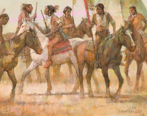 Kenneth Riley b. 1919; The Gathering (study) ; Ac