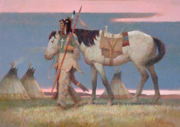 Kenneth Riley b. 1919; Evening Return ; Oil; 17 x