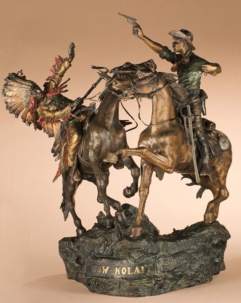 Carl Kauba 1865-1922; "How-Kola!"' ; Bronze; 23 i
