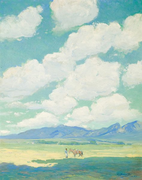 Oscar Berninghaus 1874-1952; The Valley From Taos