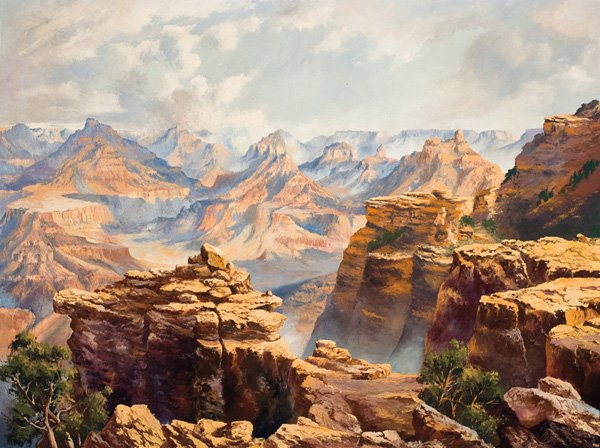 Curt Walters b. 1950; Clouds over the Canyon ; O