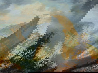Michael McCarthy, "Evening at Half Dome": Oil on canvas, 18 x 24 inches (Shipping Dimensions: 29x34 inches)
