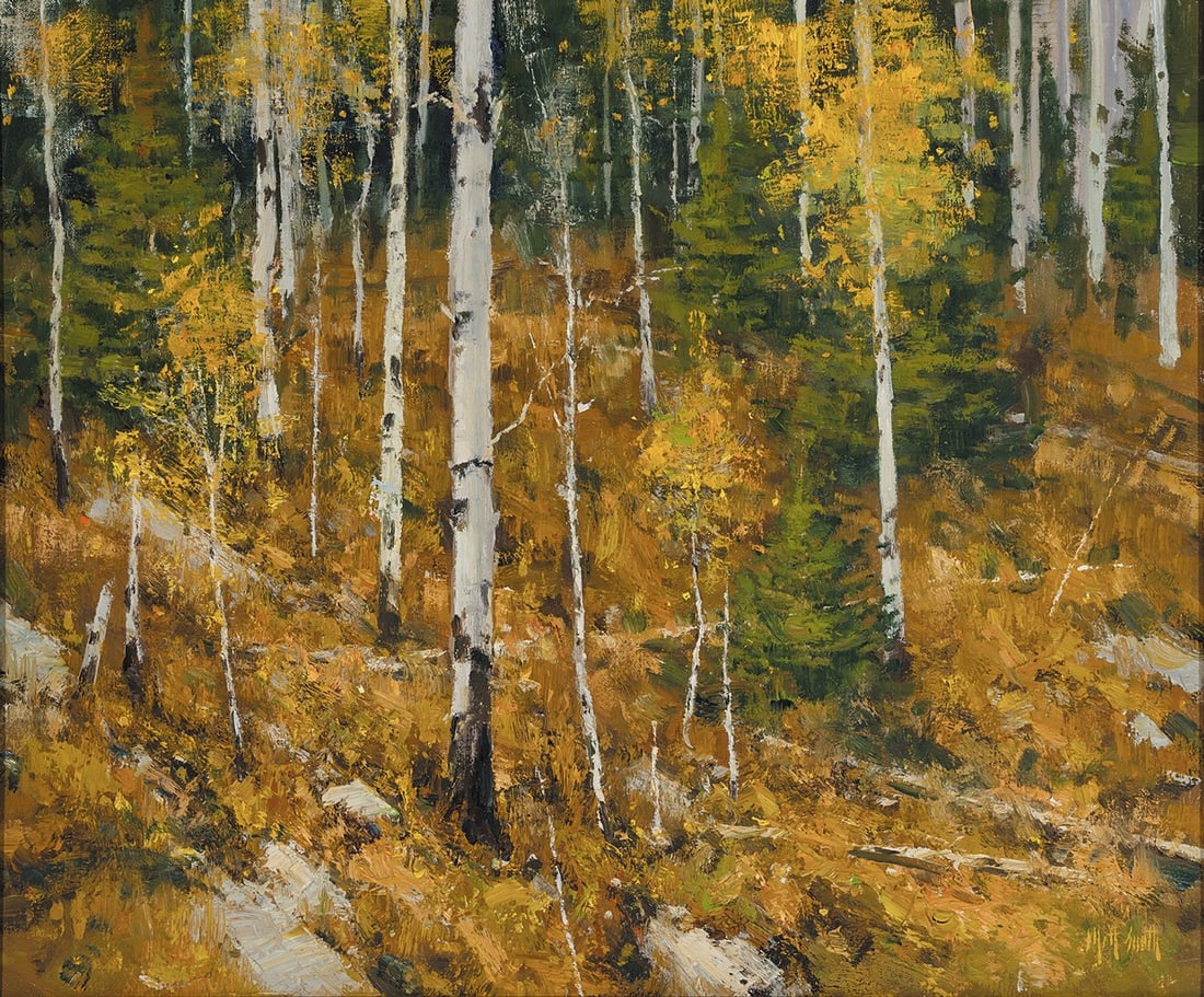 Matt Smith, "The Quiet Passing of Autumn": Oil on canvas, 20 x 24 inches (Shipping Dimensions: 27x30 inches)