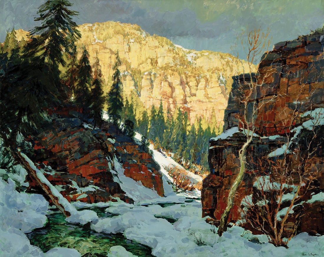 Alan Wolton, "Sun and Snow Oak Creek Canyon" (1 of 2)