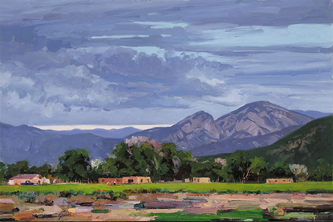 Walt Gonske, "Taos Mountain": Oil on canvas, 24 x 36 inches (Shipping Dimensions: 32x43 inches)