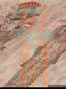Tony Abeyta, "Navajo": Acrylic on board, 40 x 30 inches (Shipping Dimensions: 47x37 inches)