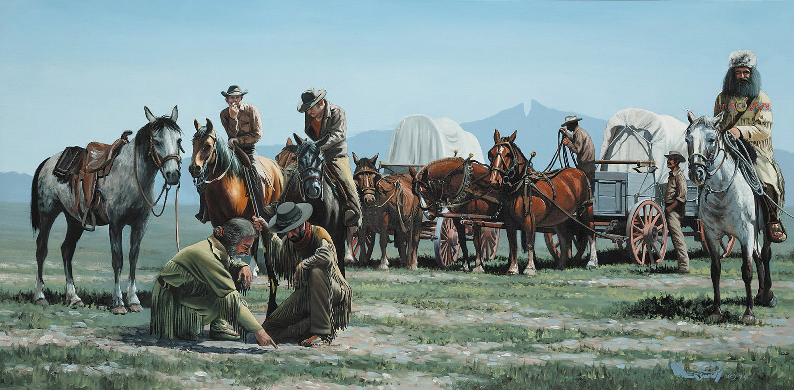 Roy Kerswill, "Yellowstone": Oil on canvas, 24 x 48 inches (Shipping Dimensions: 35x59 inches)