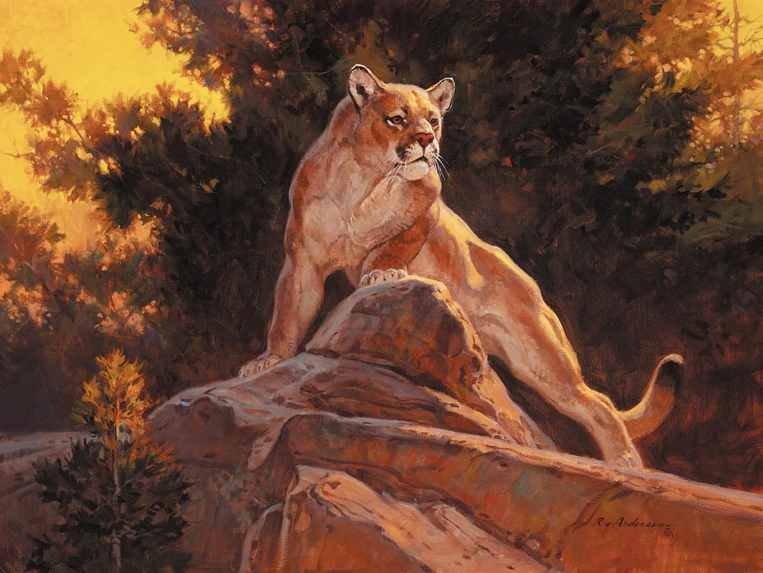 Roy Andersen, "The Lion is Busy": Oil on canvas, 30 x 40 inches (Shipping Dimensions: 42x52 inches)