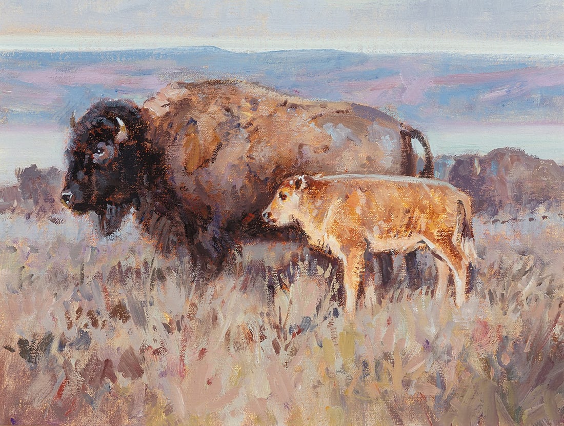 Roy Andersen, "Mama's Boy": Oil on canvas, 9 x 12 inches (Shipping Dimensions: 17x20 inches)