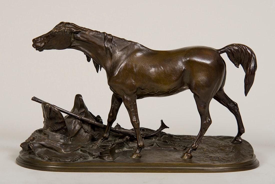 Pierre Jules (PJ) Mene, "Horse": Pierre Jules (PJ) Mene (1810-1879), "Horse", Bronze, 11 inches overall height, Shipping Dimensions: 11 x 18 x 7.5 inches - 18 lbs. Signed