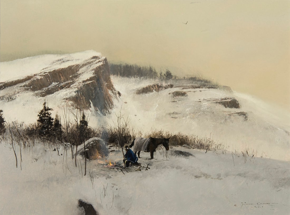 Michael Coleman, "Winter Scene": Michael Coleman (b. 1946), "Winter Scene", Oil on board, 18 x 24 inches, Shipping Dimensions: 24 x 30 inches Signed and dated 1976 lower right